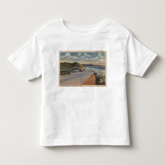 Highway 101 aan de kust van Californië ViewState Kinder Shirts (Voorkant)