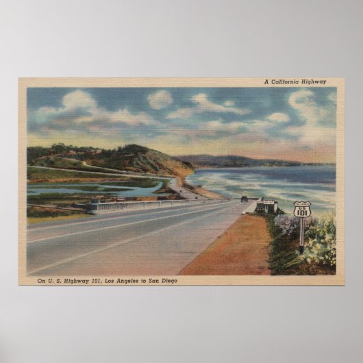Highway 101 aan de kust van Californië ViewState Poster (Voorkant)
