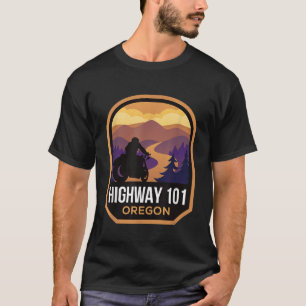 Highway 101 Oregon Motorcycle Biker T-shirt