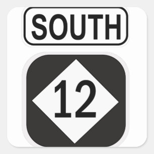 Highway 12 South North Carolina Vierkante Sticker