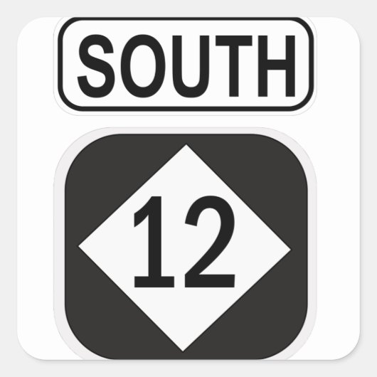 Highway 12 South North Carolina Vierkante Sticker (Voorkant)
