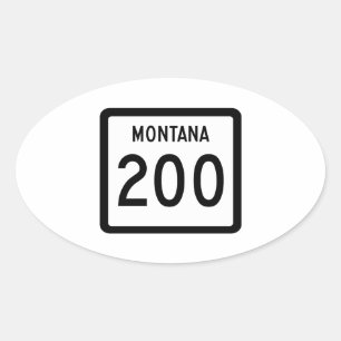 Highway 200, Montana, Verenigde Staten Ovale Sticker
