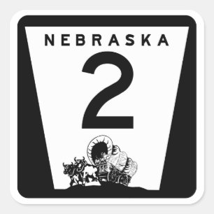 Highway 2, Nebraska, Verenigde Staten Vierkante Sticker