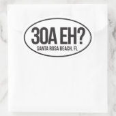 Highway 30A Florida Oval Sticker voor Canadezen Eh (Tas)