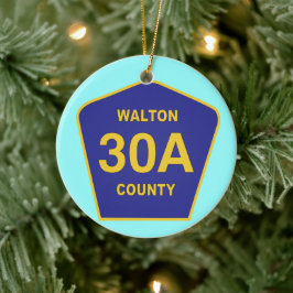 Highway 30A Walton County Florida-teken Keramisch Ornament