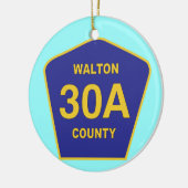 Highway 30A Walton County Florida-teken Keramisch Ornament (Links)