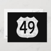 Highway 49 Route Sign Briefkaart (Voorkant / Achterkant)