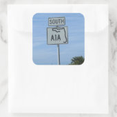 Highway A1A South teken in Key West Foto Vierkante Sticker (Tas)
