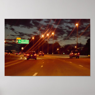 Highway at Night Poster