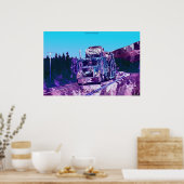 Highway Car Mover Truck-Driver Art Poster (Keuken)