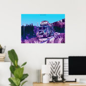 Highway Car Mover Truck-Driver Art Poster (Thuiskantoor)