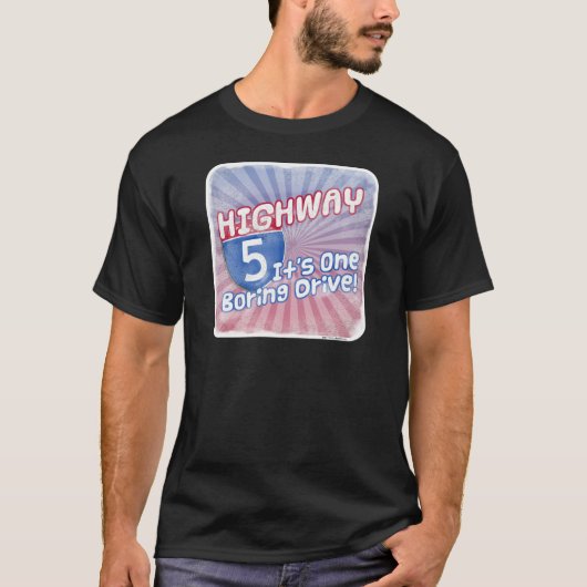 Highway Five Boredom Slogan Cartoon T-shirt (Voorkant)