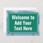 Highway Green Welkomstbord met tekst Briefkaart (Voorkant / Achterkant)