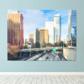 Highway naar de stad canvas afdruk (Insitu (Houten vloer))