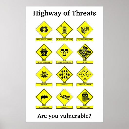 Highway of Threats Security Awareness Poster (Voorkant)