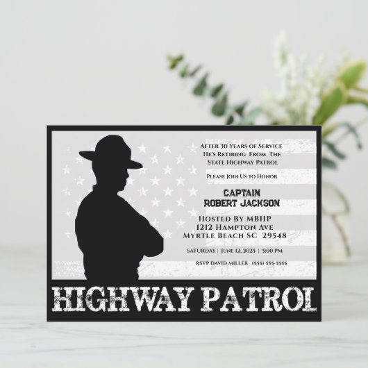 Highway Patrol Flag Pensioen Partij Kaart (Staand voorkant)