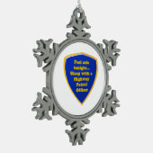 Highway Patrol Officer Tin Sneeuwvlok Ornament (Links)