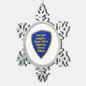 Highway Patrol Officer Tin Sneeuwvlok Ornament (Rechts)