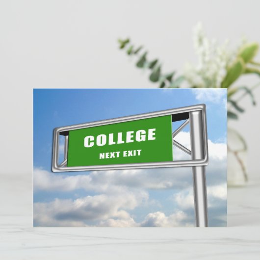 Highway Sign Afstuderen College Next Kaart (Staand voorkant)