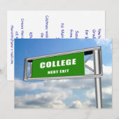 Highway Sign Afstuderen College Next Kaart (Voorkant / Achterkant)