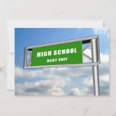 Highway Sign Afstuderen High School Next Kaart (Voorkant)
