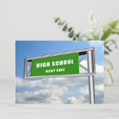 Highway Sign Afstuderen High School Next Kaart (Staand voorkant)