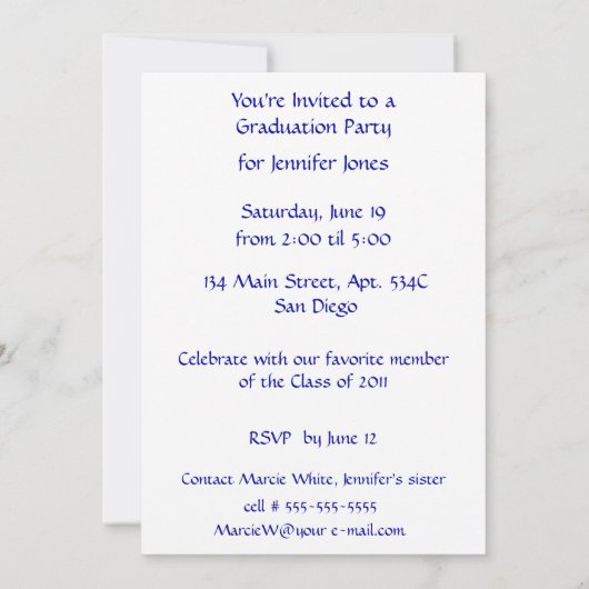 Highway Sign Afstuderen High School Next Kaart (Achterkant)