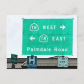 Highway Sign - CA-18 Palmdale Rd Briefkaart (Voorkant)