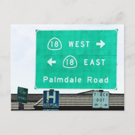 Highway Sign - CA-18 Palmdale Rd Briefkaart (Voorkant)