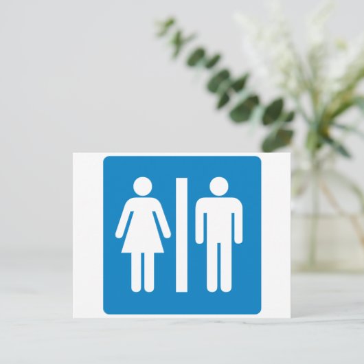 Highway Sign. Facilities Restroom Briefkaart (Staand voorkant)