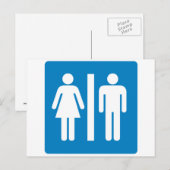 Highway Sign. Facilities Restroom Briefkaart (Voorkant / Achterkant)