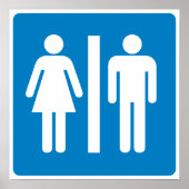 Highway Sign. Facilities Restroom Poster (Voorkant)