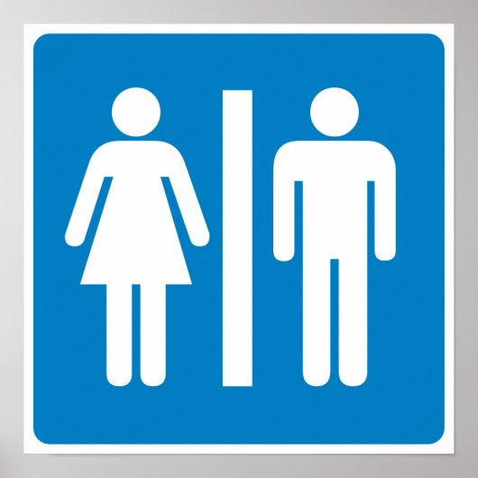 Highway Sign. Facilities Restroom Poster (Voorkant)