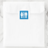 Highway Sign. Facilities Restroom Ronde Sticker (Tas)