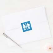 Highway Sign. Facilities Restroom Ronde Sticker (Envelop)