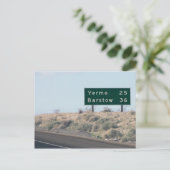 Highway Sign - Miles naar Yermo & Barstow Briefkaart (Staand voorkant)