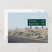 Highway Sign - Miles naar Yermo & Barstow Briefkaart (Voorkant / Achterkant)
