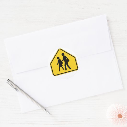 Highway Sign Ronde Sticker (Envelop)
