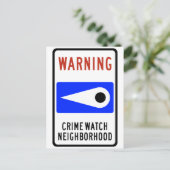 Highway Sign van Crime Watch Briefkaart (Staand voorkant)
