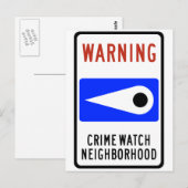 Highway Sign van Crime Watch Briefkaart (Voorkant / Achterkant)