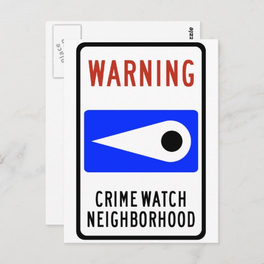 Highway Sign van Crime Watch Briefkaart (Voorkant / Achterkant)