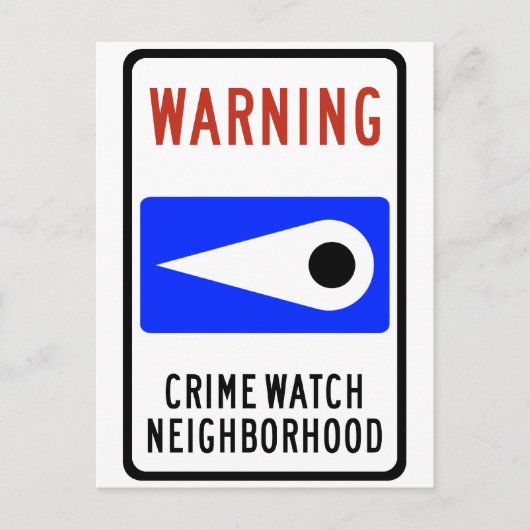Highway Sign van Crime Watch Briefkaart (Voorkant)