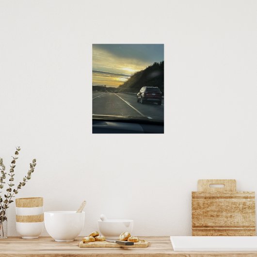 Highway Sunset Poster (Keuken)