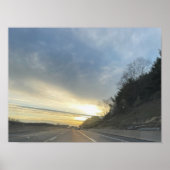 Highway Sunset Poster (Voorkant)