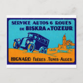 Hignard Frere Tunis retro Label Postcatd Briefkaart (Voorkant)