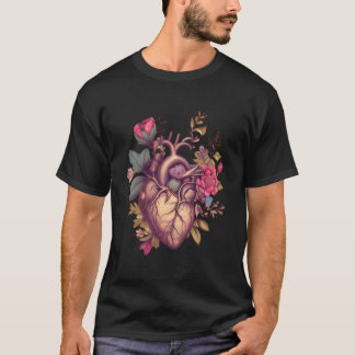 Hij Anatomie Met Bloemen T-shirt