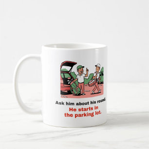 Hij begint op de parkeerplaats: Grappige Golf Mok