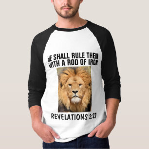 HIJ BEHEERT HEN MET EEN ROD VAN IJZER, T-Hemden T-shirt