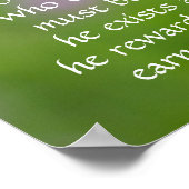 Hij beloont degenen die hem zoeken, Bijbel Poster (Hoek)