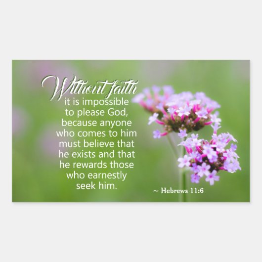 Hij beloont degenen die hem zoeken, Bijbel Rechthoekige Sticker (Voorkant)